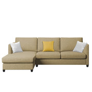 Hanery 4 Seater L Shape Sofa Set for Living Room | Colour - Cream Fabric