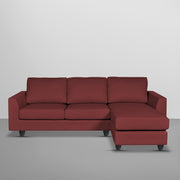 Danver RHS 4 Seater L Shape Sofa Set for Living Room (Maroon Fabric) Premium Fabric Sofa