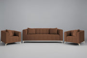 Eren 3+1+1 Seater Sofa Set for Living Room (Brown Colour Fabric) Premium Fabric Sofa Set for Living Room