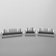 Casaliving Garcia 3+2+1 Seater Sofa Set for Living Room (Black Grey Colour) Premium Fabric Sofa