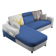 Amanda LHS 4 Seater L Shape,Sofa Set for Living Room (Blue Grey Fabric)