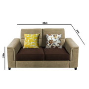 Nancy 2 Seater Sofa Set for Living Room | Color - Brown Grey