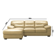 Raster RHS 4 Seater L Shape Sofa Set for Living Room (Cream) Premium Leathertte Fabric Sofa