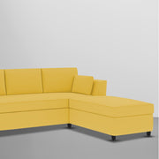 Blustin RHS 4 Seater L Shape Sofa Set for Living Room (Yellow Fabric) Premium Fabric Sofa