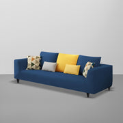 Casaliving Margreta 3 Seater Sofa Set for Living Room (Blue Colour Fabric) Premium Fabric Sofa