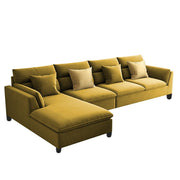 Delton LHS 6 Seater L Shape Sofa Set for Living Room (Yellow) Premium Fabric