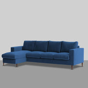 Charmi LHS 6 Seater L Shape Sofa Set for Living Room (Blue Fabric) Premium Fabric Sofa