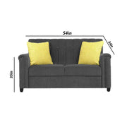 Rogelio 1 Seater Sofa Set for Living Room (Black Fabric)