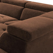 Elldona RHS 6 Seater Corner L Shape Sofa Set for Living Room (Brown) Premium Fabric Sofa