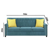 Rogelio 1 Seater Sofa Set for Living Room (Black Fabric)
