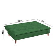 Calvin 3 Seater Sofa Cum Bed for Living Room (Black Fabric) Premium Fabric Sofa