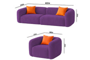 Vesta Modern Velvet Bubble Cloud Sofa, Tufted Design Upholstered 3+1+1 Seater Sofa Set for Living Room, (Black Colour) Premium Velvet Fabric Sofa