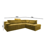 Elldona RHS 6 Seater Corner L Shape Sofa Set for Living Room (Yellow) Premium Fabric Sofa