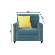 Rogelio 1 Seater Sofa Set for Living Room (Black Fabric)