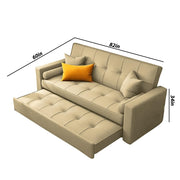 Artic 3 Seater Sofa Cum Bed for Living Room (Black) Premium Velvet Fabric Sofa