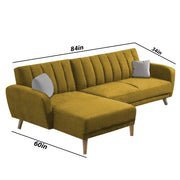 Rino LHS 4 Seater L Shape Sofa Set for Living Room (Yellow Fabric)