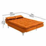 Danny 3 Seater Sofa Cum Bed Leatherette Fabric (Black) with Two Cushions Perfect for |Home Living |Office Room and Guest Room Premium Sofa