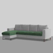 Charmi LHS 6 Seater L Shape Sofa Set for Living Room (Green Grey Fabric) Premium Fabric Sofa