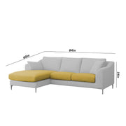 Cortina LHS 4 Seater L Shape Sofa Set for Living Room (Turquise Grey Fabric) Premium Fabric Sofa