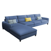 Francis 6 Seater Sofa Set for Living Room (Sky Blue Fabric) Left Side Sofa