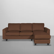 Danver RHS 4 Seater L Shape Sofa Set for Living Room (Brown Fabric) Premium Fabric Sofa