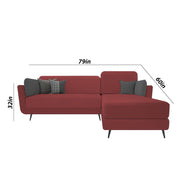 Arlond RHS 4 Seater L Shape Sofa Set for Living Room (Maroon Fabric) Premium Fabric Sofa