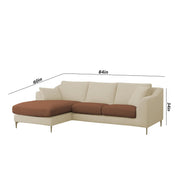 Cortina LHS 4 Seater L Shape Sofa Set for Living Room (Cream Brown Fabric) Premium Fabric Sofa