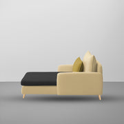 Vive 1 Seater Lounge Sofa for Living Room (Cream Black Colour) Premium Fabric Sofa