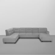 Ragno 8 Seater U Shape Sofa Set for Living Room (Grey Fabric) Premium Fabric Sofa