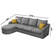 Shrank Round Lounger L Shape 6 Seater Sofa Set for Living Room (Grey) Fabric Sofa | LHS