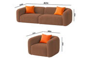 Vesta Modern Velvet Bubble Cloud Sofa, Tufted Design Upholstered 3+1+1 Seater Sofa Set for Living Room, (Black Colour) Premium Velvet Fabric Sofa