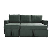 Rogelio 4 Seater LHS L Shape Sofa Set for Living Room (Dark Grey Fabric)