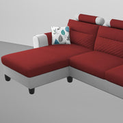 Lanorome LHS 4 Seater L Shape Sofa Set for Living Room- (Maroon Grey) Premium Fabric Sofa