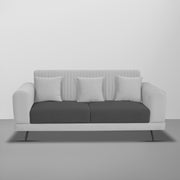 Casaliving Isabella 3 Seater Sofa Set for Living Room (Black Grey Colour Fabric) Premium Fabric Sofa