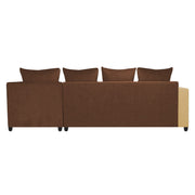 Rio 6 Seater L Shape Sofa for Living Room | Color - Beige Brown Fabric| Right Side Sofa