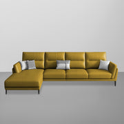 Morken LHS 6 Seater L Shape Sofa Set for Living Room (Yellow) Premium Fabric Sofa