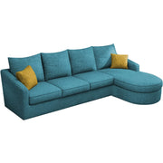 Shrank Round Lounger L Shape 6 Seater Sofa Set for Living Room (Turquise) Fabric Sofa | RHS