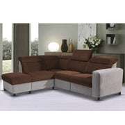 Nanzy 4 Seater L Shape Sofa Set for Living Room | Colour (Brown Grey) Left Side