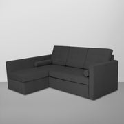 Megan LHS 4 Seater L Shaped Sofa Cum Bed for Living Room (Black Fabric) Premium Fabric Sofa