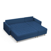 Ashton RHS 4 Seater L Shape Sofa Set with Center Table for Living Room (Blue Fabric) Premium Fabric Sofa