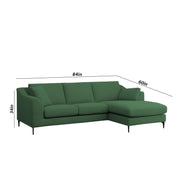 Cortina RHS 4 Seater L Shape Sofa Set for Living Room (Green Fabric) Premium Fabric Sofa