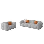 Vetras Modern Velvet Bubble Cloud Sofa, Tufted Design Upholstered 3+1 Seater Sofa Set for Living Room, (Black Colour) Premium Velvet Fabric Sofa