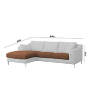 Cortina LHS 4 Seater L Shape Sofa Set for Living Room (Brown Grey Fabric) Premium Fabric Sofa