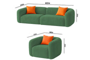 Vesta Modern Velvet Bubble Cloud Sofa, Tufted Design Upholstered 3+1+1 Seater Sofa Set for Living Room, (Black Colour) Premium Velvet Fabric Sofa