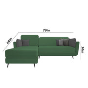 Arlond LHS 4 Seater L Shape Sofa Set for Living Room (Green Fabric) Premium Fabric Sofa