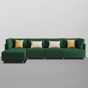 Salina LHS 6 Seater L Shape Sofa Set for Living Room (Black) Premium Fabric Sofa