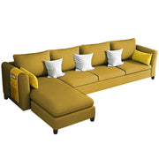 Asser LHS 6 Seater L Shape Sofa Set for Living Room (Yellow) Premium Fabric Sofa