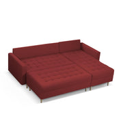 Ashton RHS 4 Seater L Shape Sofa Set with Center Table for Living Room (Maroon Fabric) Premium Fabric Sofa