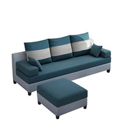 Francis 3 Seater with Ottman Sofa Set for Living Room (Blue Grey Fabric) Premium Fabric Sofa
