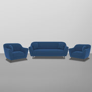 Casaliving Anyse 3+1+1 Seater Sofa Set for Living Room (Blue Colour) Premium Fabric Sofa Set